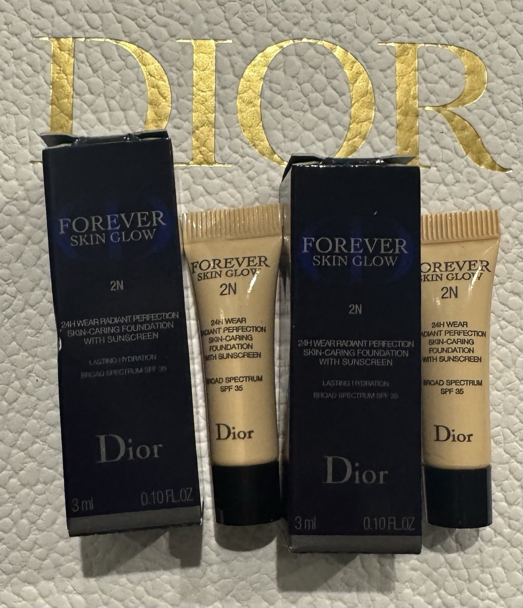 2 Dior Forever Foundation ~ 2N GLOW 3ml Each Deluxe Sample Travel