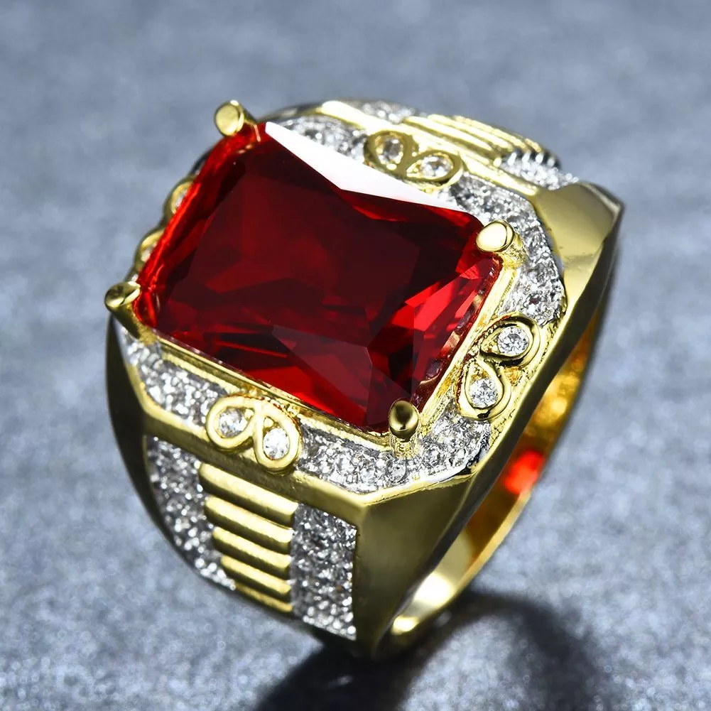 Anillos De Titanium Chapado En Oro 14k Sortijas Para Hombre