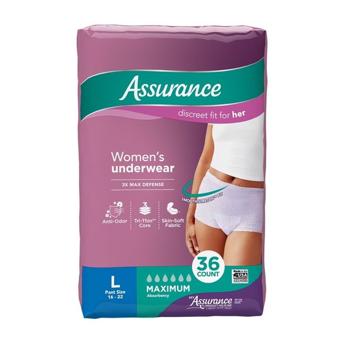 Assurance Women's Incontinence & Postpartum Underwear, L, Maximum Absorbency (36 - Picture 6 of 9