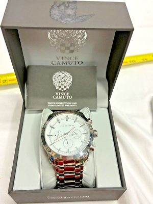 Vince Camuto 1122WTSV White Dial Stainless Steel Men display picture 1