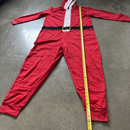 Santa Claus red fleece Christmas pajama - Halloween costume adult large - Picture 2 of 8