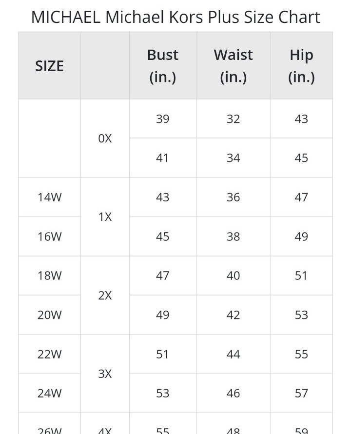 Plus Size Michael Kors Women's Shoe Size Chart Michael Kors