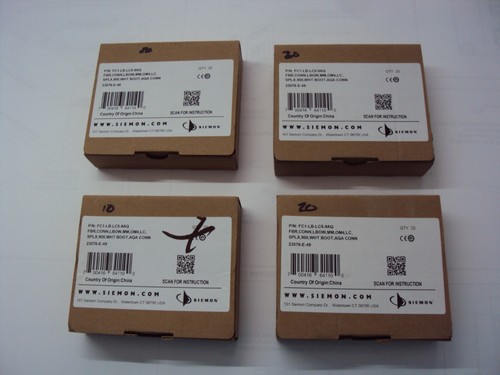 SIEMON FC1-LB—LC5-9AQ , LBOW, MM, OM4, LC, SPLX, 900, Whtboot,Aq Lot 70 - Picture 1 of 5