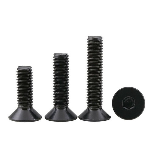 M3 M4 M5 Countersunk Hex Socket Screws Black A2 Stainless Steel Allen Key Bolts - Picture 2 of 7