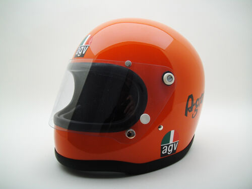 VINTAGE EARLY AGV AGO ITALIAN Helmet Motorcycle Giacomo Agostini Rider Racing 