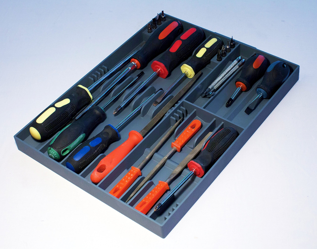 Tool Sorter Screwdriver Organizer Sorter Tray Black for 16