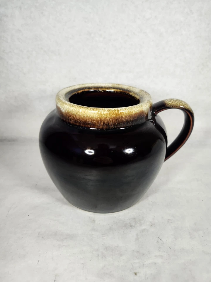 Vintage Pfaltzgraff Pottery Gourmet Brown Drip Glaze Tureen Bean Pot 6" No Lid Foto 2 de 4