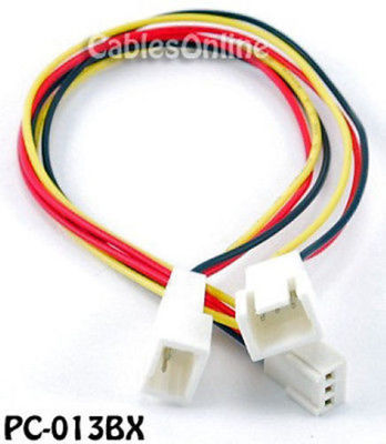 3-Pin Female to 2x 3-Pin Male Connectors Power Cable