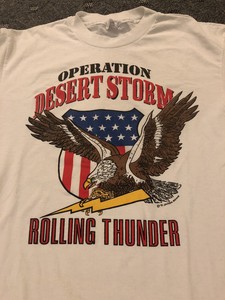 Details About Operation Desert Storm Rolling Thunder Vintage T Shirt L 42 44 Usa Eagle 1991