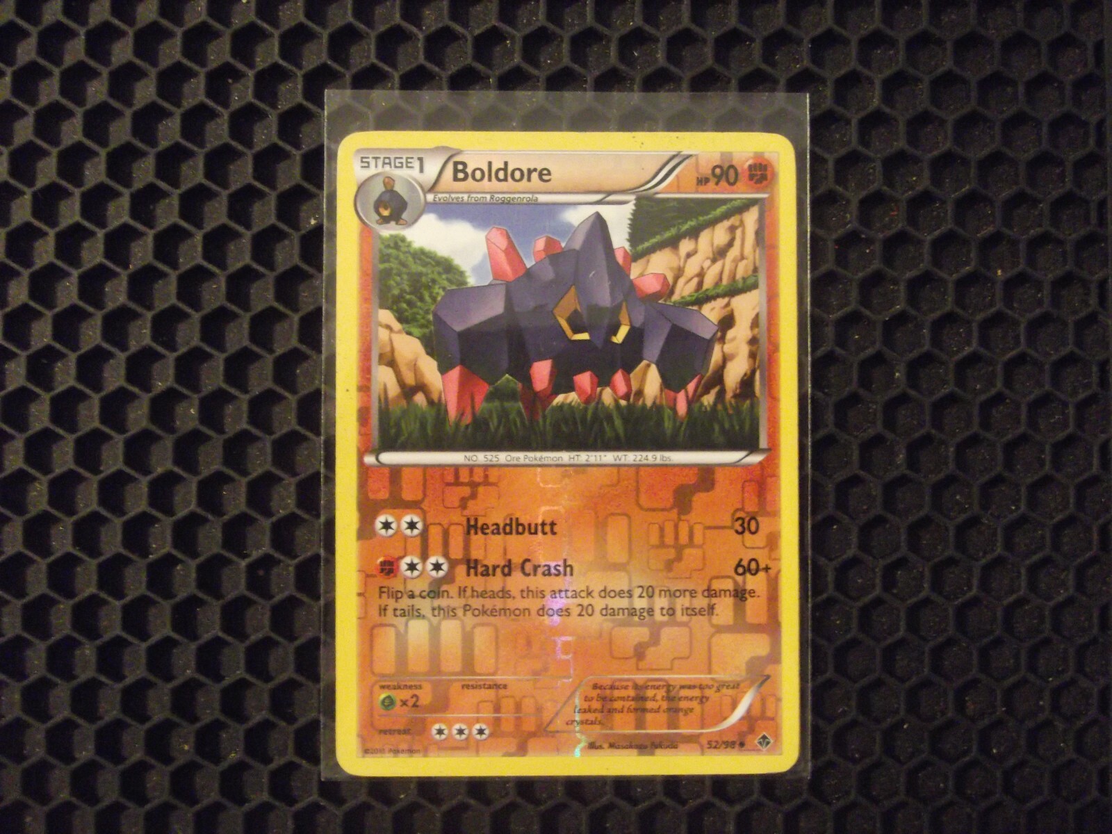 Pokemon Card Reverse Holo Boldore 52/98 BW Emerging Powers NM 2011