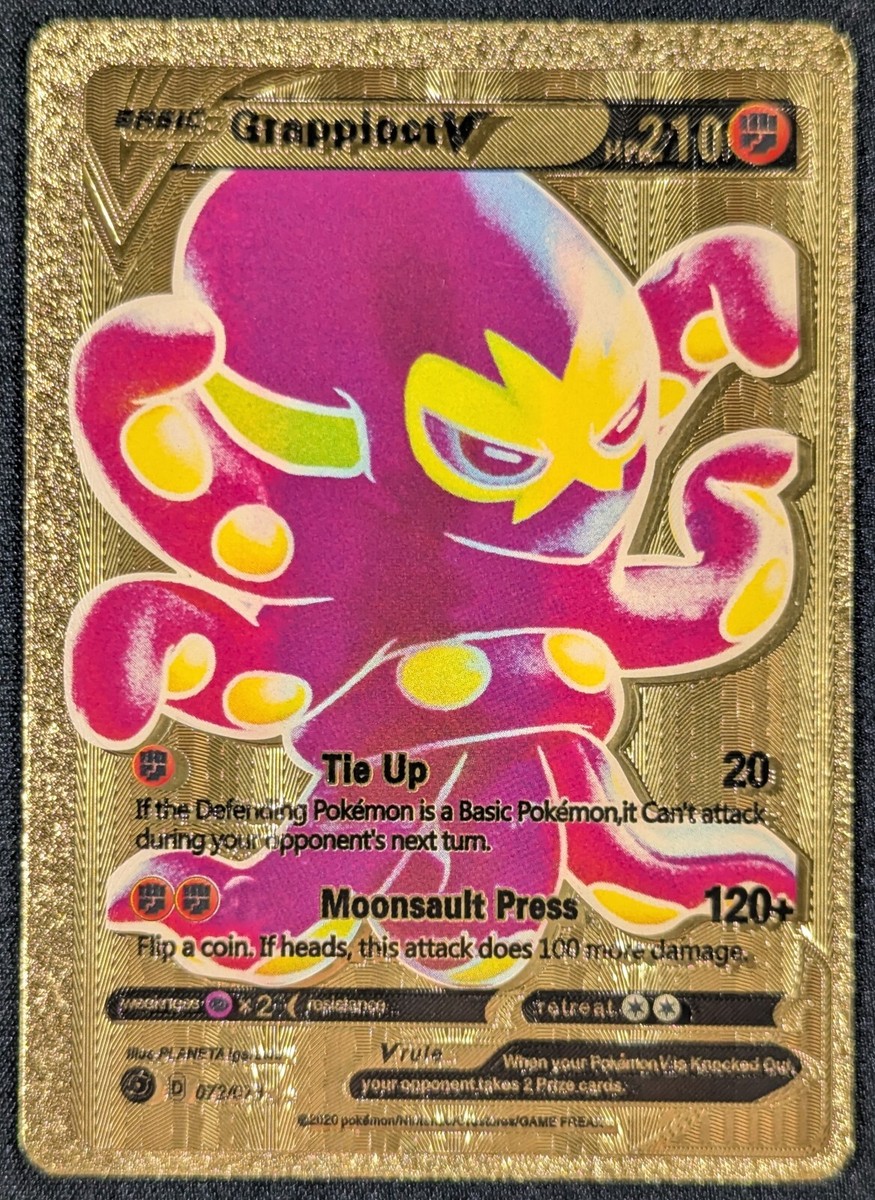 Grapploct V 2020 Gold Foil Rare Fan Art Pokemon Card 072/073 (NM