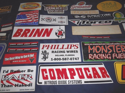 LARGE LOT OF 36 ASSORTED HIGH PERFORMANCE RACE CAR DECAL STICKERS - Picture 14 of 18
