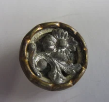 Antique Floral Design Shank Button 1/2"