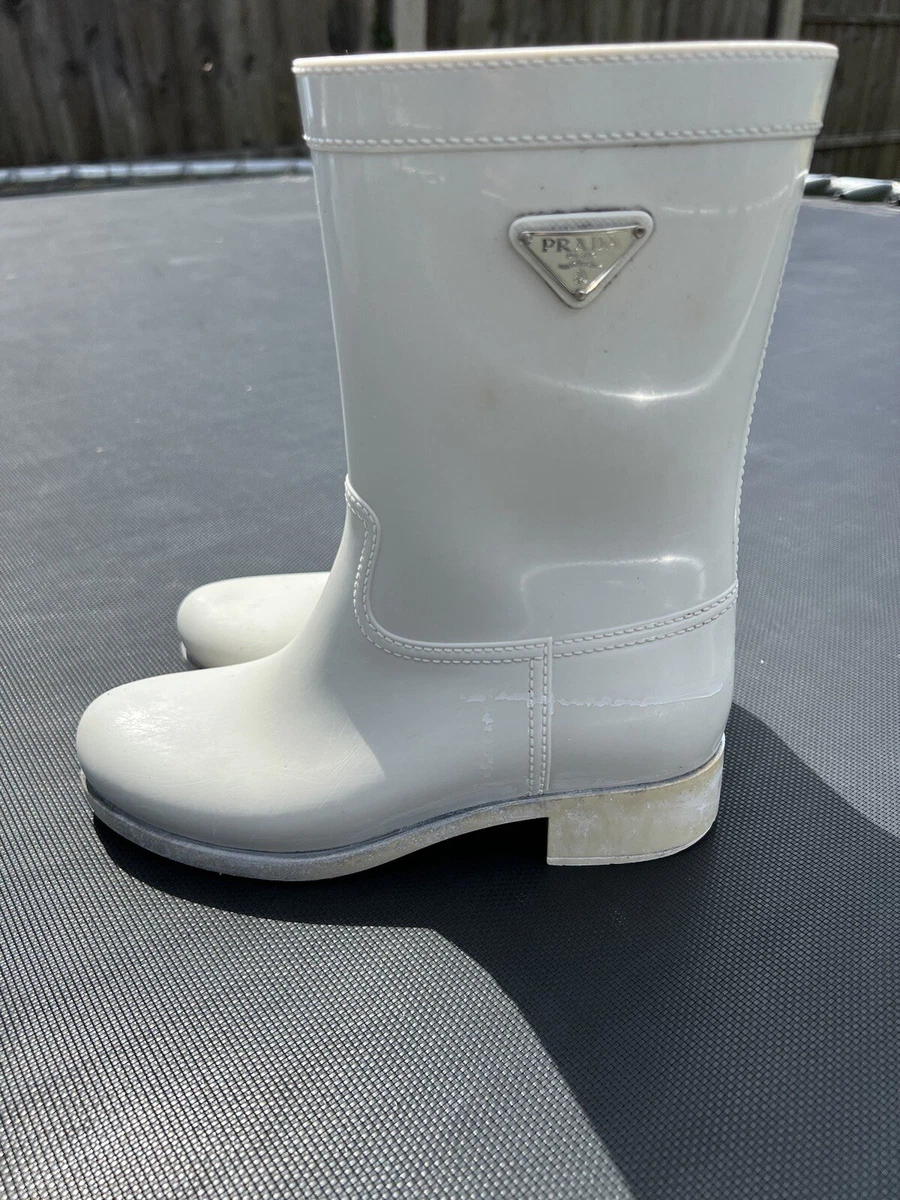 Prada white deals ankle boots