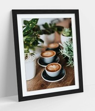 COFFEE AESTHETIC PHOTO -BLACK WALNUT OAK FRAMED WALL ART PICTURE POSTER PRINT