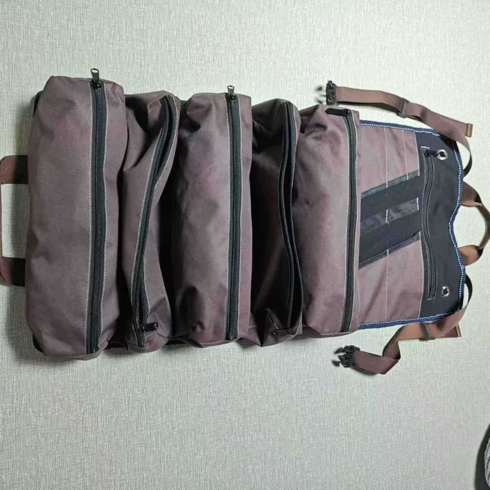 Waterproof Waxed Canvas Tool Roll Heavy-Duty Tool Roll Up Bag