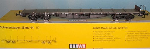 Brawa 72219, escala H0, vagón de transporte ferroviario DB SSlma4u, 4 ejes, época 4 | Zustand: Neu