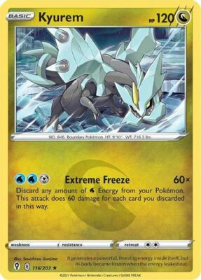 Kyurem 116/203 - Evolving Skies - Holo Rare Pokemon Card - Near Mint (NM)