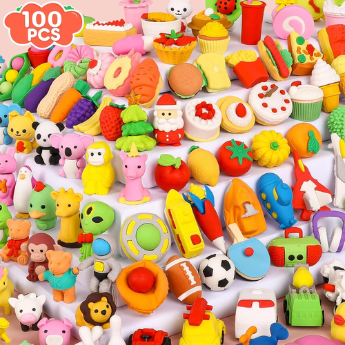 140 Pack Animal Erasers for Kids 3D Puzzle Mini Pencil Eraser Bulk Desk Pets Tre - Picture 10 of 14