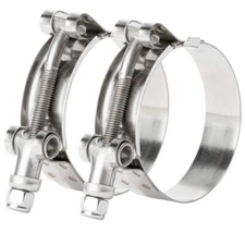 2x 2" Inch T-BOLT CLAMP SILICONE STAINLESS STEEL HOSE TURBO INTAKE INTERCOOLER