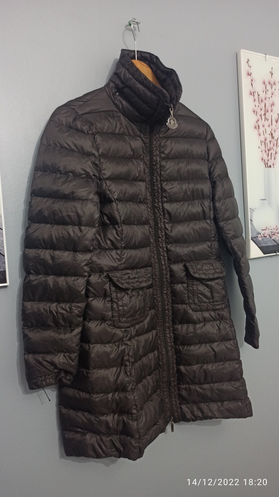 Moncler Womens Black Long Down Puffer Jacket Size 1