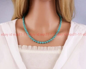 4mm Rond Bleu Kingman Arizona Turquoise Perle pierres précieuses Choker Collier