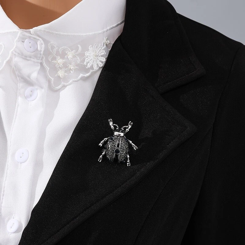 Insect Beetle Rhinestone Brooch Pin Ladies Men Fashion Jewelry Accessories - Picture 5 of 11