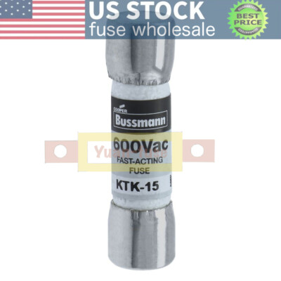 10PCS KTK15 New Bussmann Series KTK-15 15A 600V KTK Fuse Fast Shipment