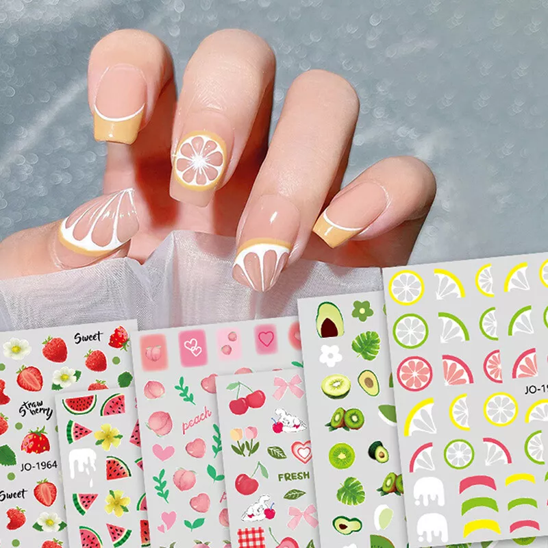 35 Bright Summer Nail Designs - StayGlam | Fruit nail art, Fruit nail  designs, Bright summer nails designs