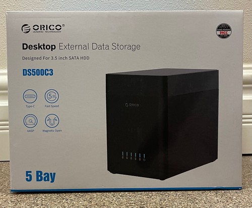 Orico DS500C3 5-Bay USB-C 3.1 SATA Hard Drive Enclosure – New, Never Used - Picture 2 of 4