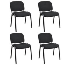 Besucherstuhl Konferenzstuhl Stapelstuhl Bürostuhl 4er Set schwarz EIGENTLICH 