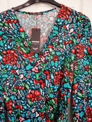 Threadbare Satin Pineapple Midi Dress Size 12 Multi Coloured - Picture 5 of 13