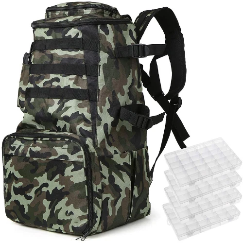 Camouflage Fishing Backpack Outdoor Straps Fishing Tackle Bag Fishing  Tackle Box