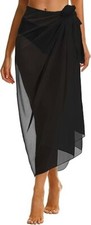 Sarong Wraps Swimsuit Coverup for Women Bathing Suit Cover Up Black Chiffon Biki