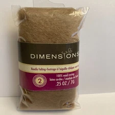 Dimensions FeltWorks 100% Wool Roving 1) Latte Mocha Brown 0.25oz Needle Felting