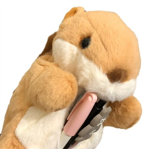 Cartoon Animal Pencil Case Plush Squirrel Shape Pen Case Funny Pencil Bag - Picture 6 of 8
