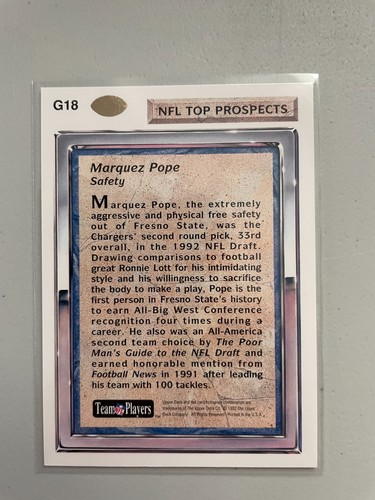 1992 Upper Deck Football Inserts - You Pick *UPDATED* 4-18-25 - Picture 59 of 121