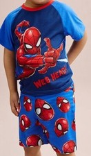 Marvel Spiderman Boys Short Sleeve Top  Shorts Pajama Set Set Size 8 10 12 NWT