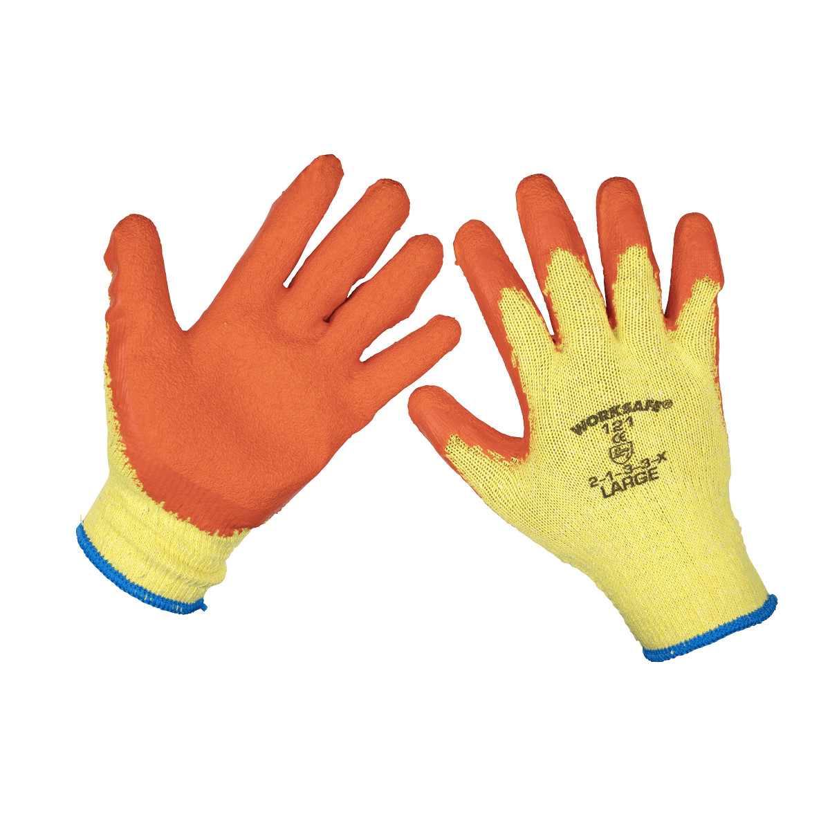 Sealey 9121L-B120 Worksafe Super Grip Knitted Gloves with Latex Palm, Large -