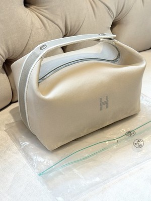 Hermes Canvas Beige / Naturel Bride-a-Brac Large Pouch Toiletry