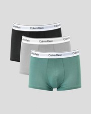 Calvin Klein Modern Cotton 3-Pack Low Rise Trunk, Multi- Large