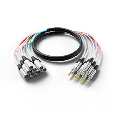 10ft Snake Cable, 8-Channel Shielded Audio Cable 1/4'' TRS to XLR Male, with Col