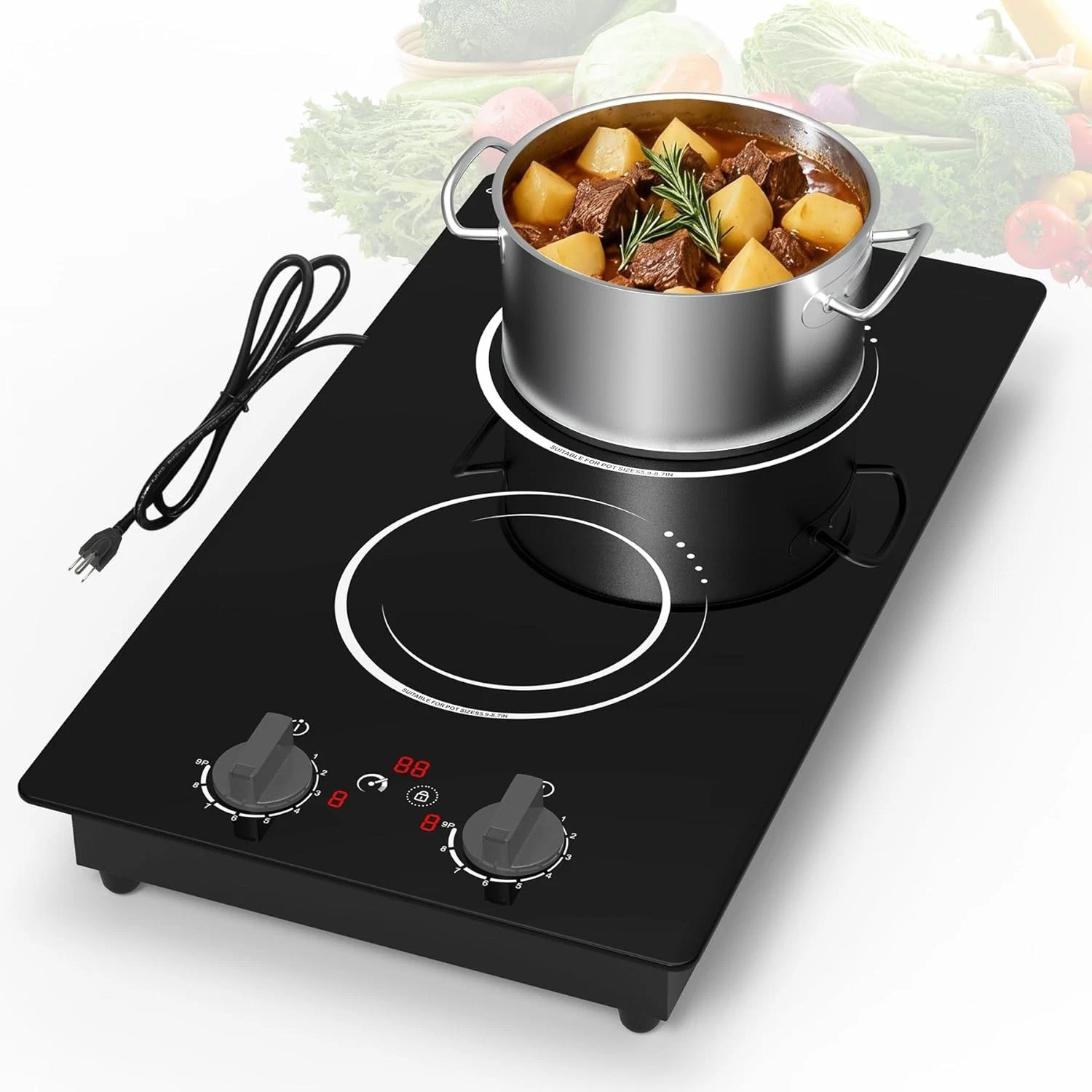 VBGK Double Induction Cooktop Black LCD Touch Screen Child Lock 9-Power Levels
Opens in a new window