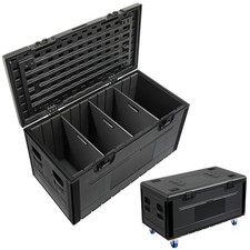 44" x 22" x 24"Cable Trunk Road Case w/Casters and Divider Stackable Road Case