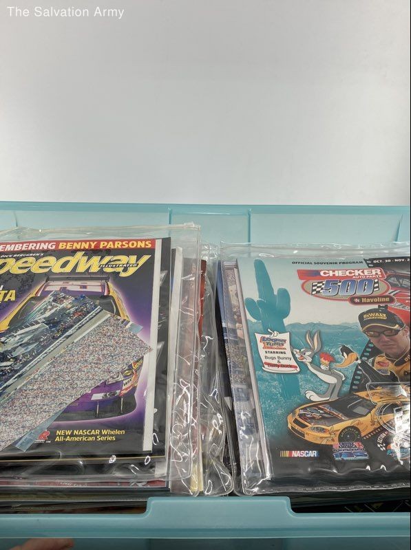 Assorted Tote Of Sports And Racing Programs Mint Condition Magazines Mixed Lot