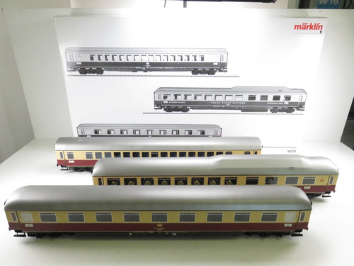 (1HOL390) Juego de vagones de tren rápido Märklin 58039 "Rheingold 2" con vagón comedor TEE... | Zustand: Gebraucht