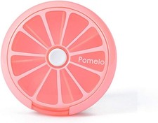 Compact Medicine Pill Box - 7 Compartments with Easy Open Rotatable Feature
