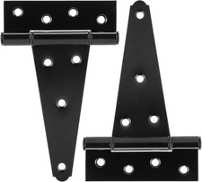 6 Inch T-Strap Heavy Duty Shed Door Hinges Gate Strap Hinges Black Tee Hinge Wro