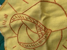 Antique 1898 Rose Handmade Green Floral Quilt Block Hand sewn