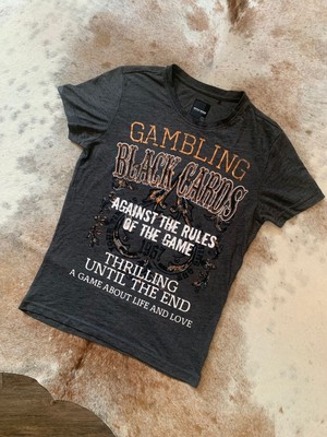 Herren Kurzarm Shirt ''GAMBLING BLACK CARDS'', wenig getragen, Zustand Top Gr. S